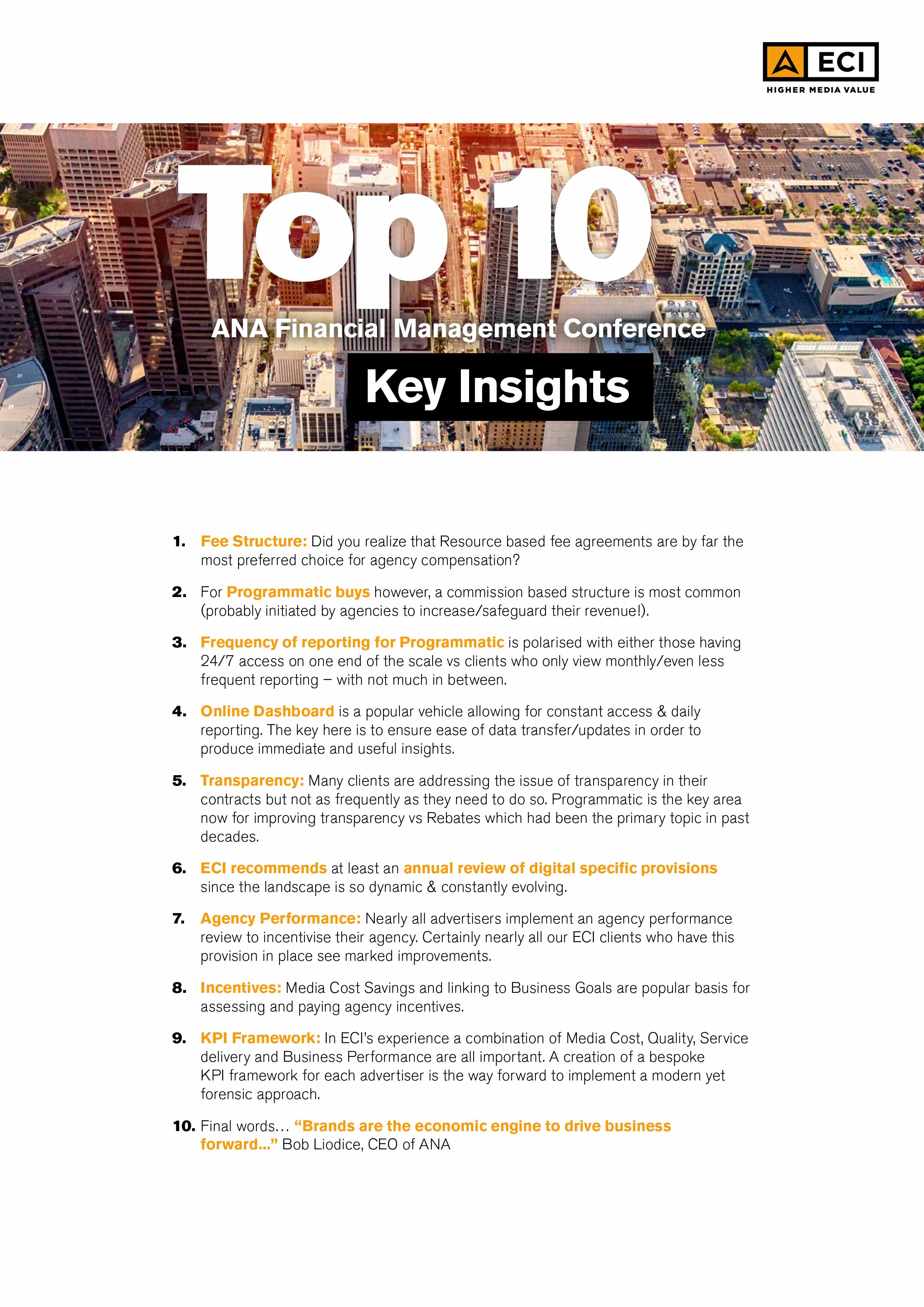 Top 10 ANA Financial Management Conference Key Insights