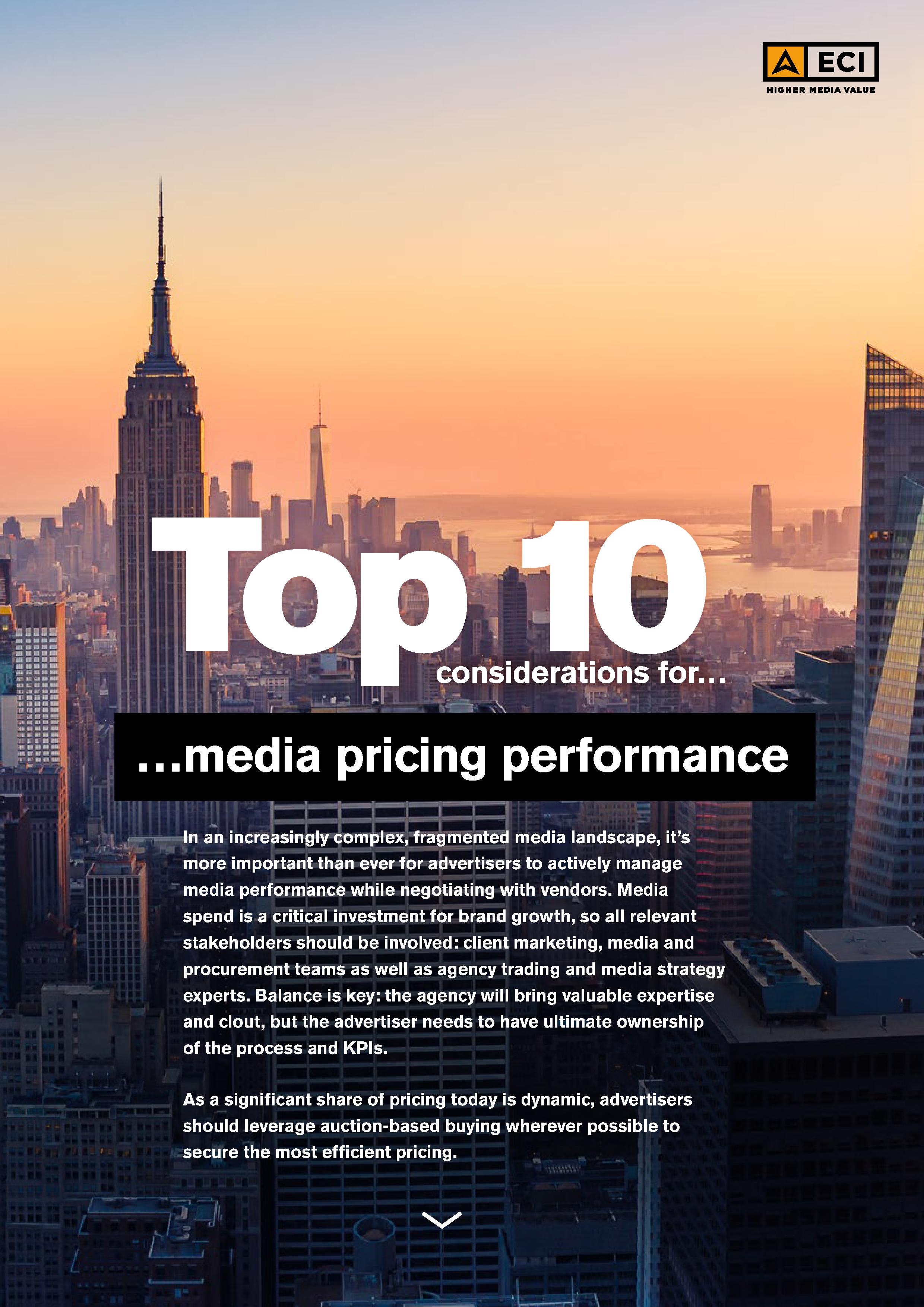 Top 10 Considerations for Media Pricing Performance
